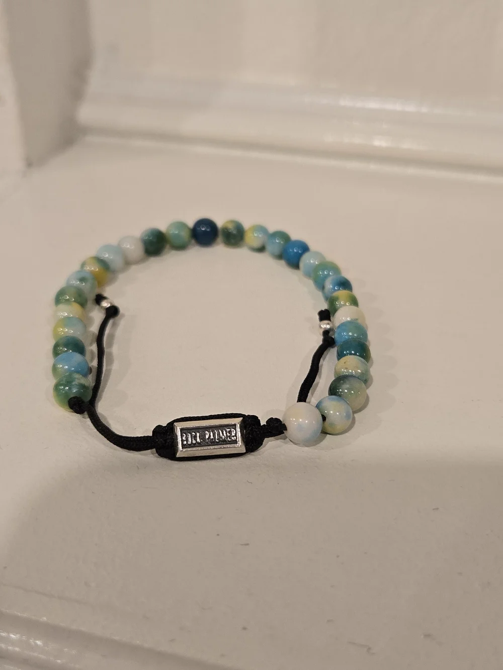 Brand New Buck Palmer Adjustable Beaded Natural Turquoise Stones Men's Bracelet